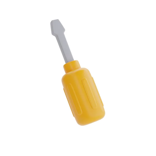 Construction Tools Equipment Screwdriver Isolated White Background Labor Day Renderin — Zdjęcie stockowe