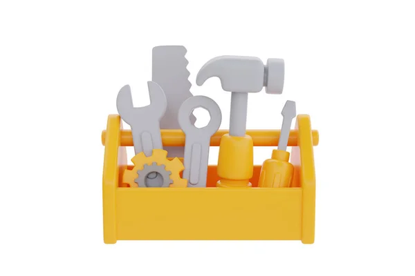 Toolbox Instruments Isolated White Background Construction Tools Equipment Labor Day — 스톡 사진