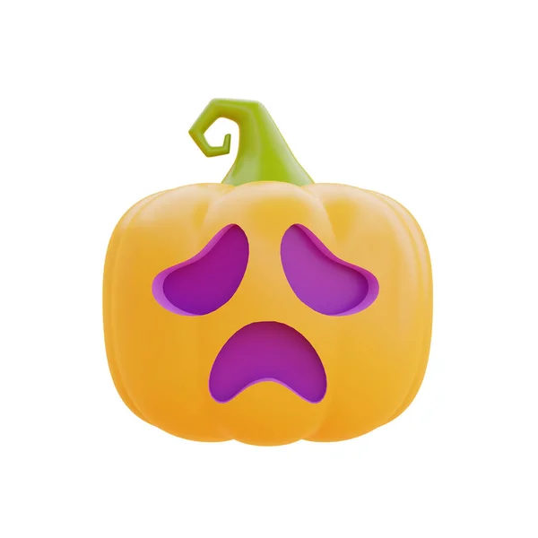 Frohes Halloween Mit Jack Lantern Kürbisfigur Auf Violettem Hintergrund Traditioneller — Stockfoto