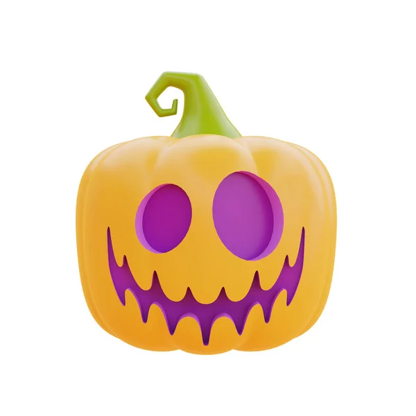 Frohes Halloween Mit Jack Lantern Kürbisfigur Isoliert Auf Weißem Hintergrund — Stockfoto
