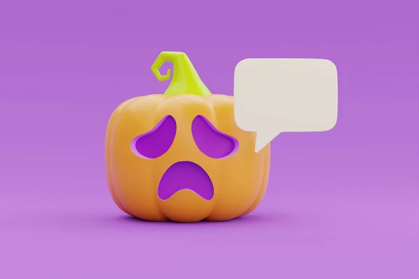 Happy Halloween Jack Lantern Pumpkin Character Purple Background Traditional October — Stockfoto