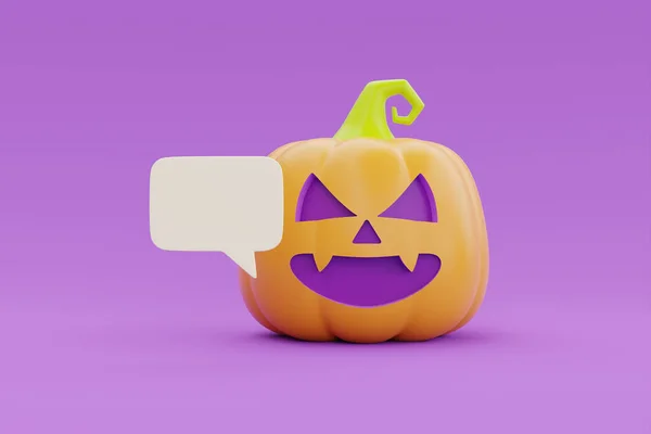 Happy Halloween Jack Lantern Pumpkin Character Purple Background Traditional October — Fotografia de Stock