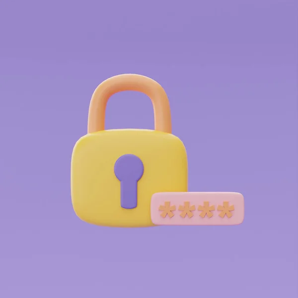 Padlock Icon Security Protection System Concept Online Data Storage Business — ストック写真