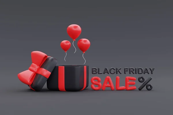 Black Friday Super Sale Opened Gift Boxes Christmas Happy New — ストック写真