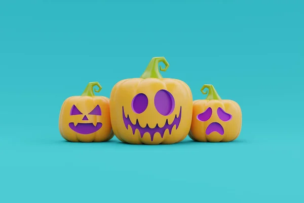 Happy Halloween Mit Jack Laterne Kürbisfigur Traditioneller Oktoberfeiertag Darstellung — Stockfoto