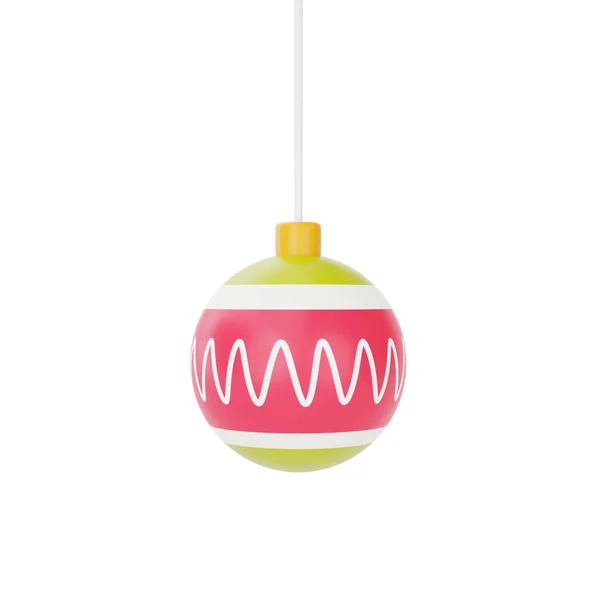 Bola Natal Ornamentos Para Natal Isolado Fundo Branco Feliz Natal — Fotografia de Stock