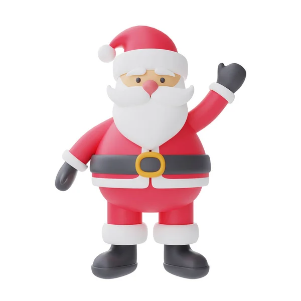 Renderowanie Postaci Kreskówki Santa Claus Izolowane Białym Tle Wesołych Świąt — Zdjęcie stockowe