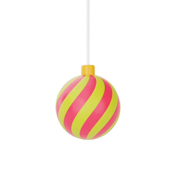 Bola Natal Ornamentos Para Natal Isolado Fundo Branco Feliz Natal — Fotografia de Stock