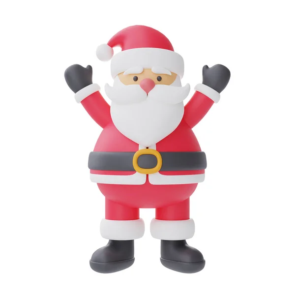 Renderização Personagem Desenho Animado Santa Claus Isolado Fundo Branco Feliz — Fotografia de Stock