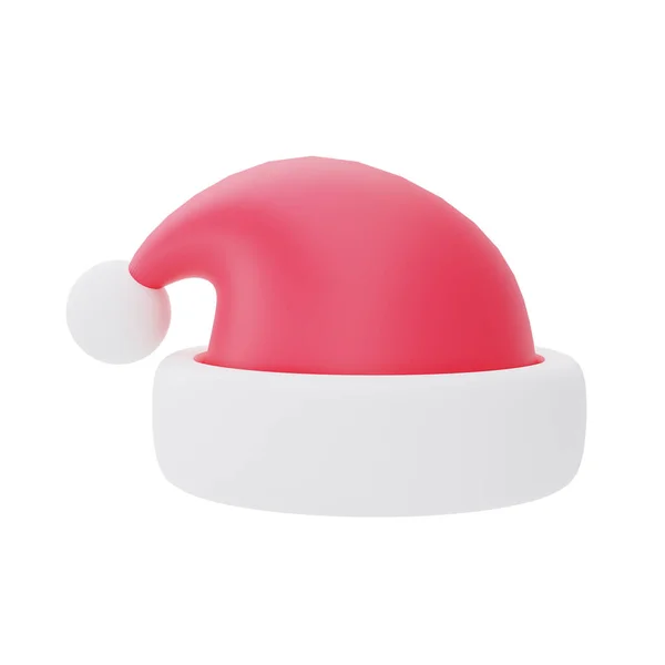 Boné Papai Noel Ornamentos Para Natal Isolado Fundo Branco Feliz — Fotografia de Stock
