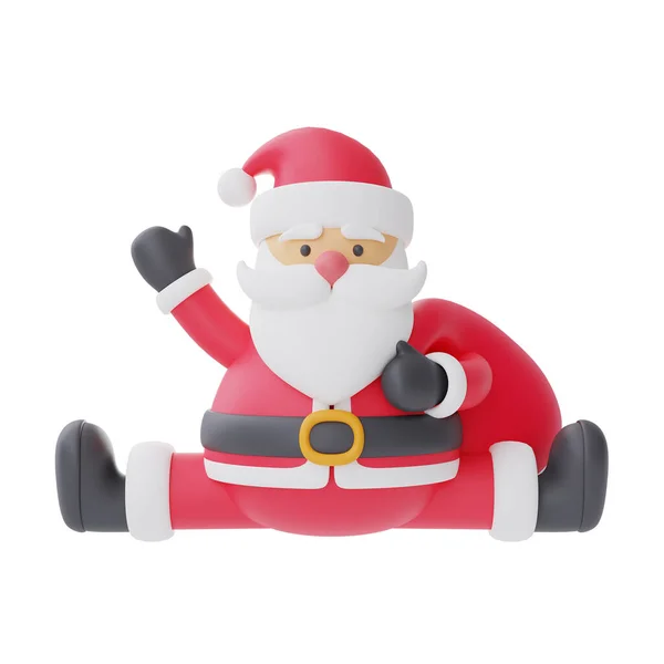 Визуализация Персонажа Мультфильма Санта Клауса Изолированы Белом Фоне Рождеством Новым — стоковое фото