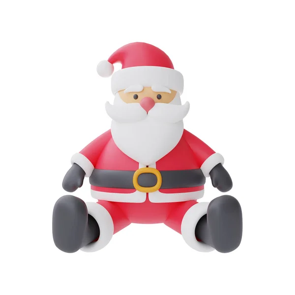 Renderização Personagem Desenho Animado Santa Claus Isolado Fundo Branco Feliz — Fotografia de Stock