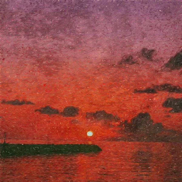 Renkli resim modern sanatsal sanat eserleri, yağlı doğa manzaralı çizimler, güzel tatil yerleri, desenli fırça darbeleri, tuval ya da kağıt poster tasarımı, turistik ürün