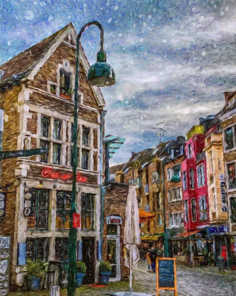 Modern sanat eserlerini resmetmek, Avrupa 'nın yağlı sokaklarını çizmek, eski ve güzel evlerin cephelerini çizmek. Duvar tasarımı baskı şablonu tuval veya kağıt poster, turistik üretim