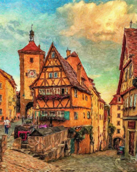 Pintura Colorida Arte Artística Moderna Pinceladas Reais Desenho Óleo Europeu — Fotografia de Stock