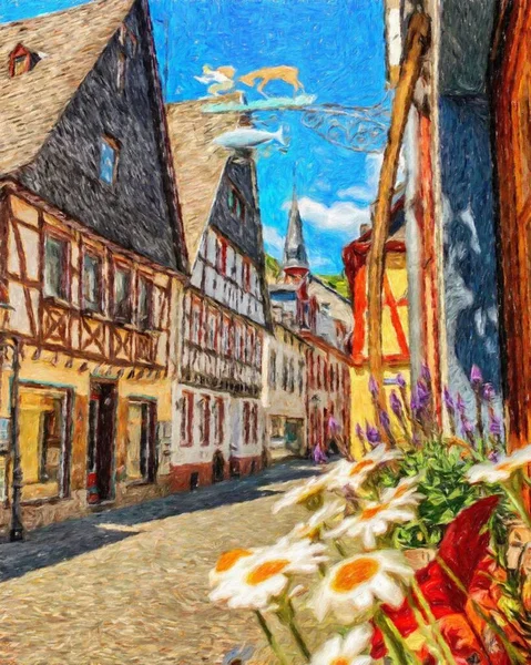 Pintura Colorida Arte Artística Moderna Pinceladas Reais Desenho Óleo Europeu — Fotografia de Stock