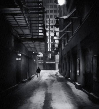 Chicago ABD şehir merkezi gökdelenleri ve mimarisi, Amerika şehir merkezine gidiyor, tuval veya kağıt poster için yağlı duvar resimleri çiziyor, turizm üretim tasarımı gerçek modern sanat eserleri