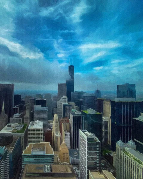 Chicago Usa Centrum Skyskrapor Och Arkitektur Amerika Resa Centrum Rita — Stockfoto