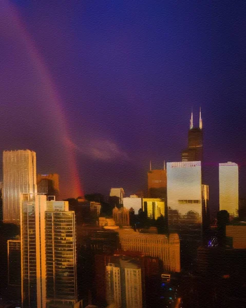 Chicago Verenigde Staten Centrum Wolkenkrabbers Architectuur Amerika Reizen Het Centrum — Stockfoto