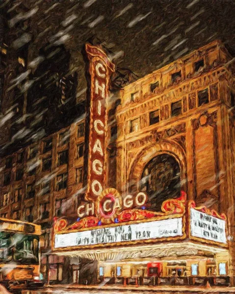 Chicago ABD şehir merkezi gökdelenleri ve mimarisi, Amerika şehir merkezine gidiyor, tuval veya kağıt poster için yağlı duvar resimleri çiziyor, turizm üretim tasarımı gerçek modern sanat eserleri