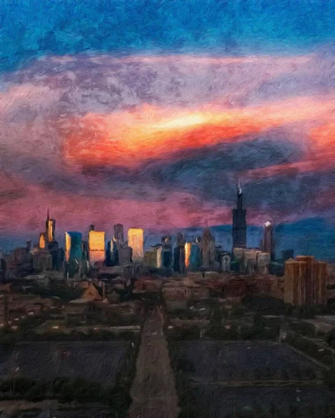 Chicago Stany Zjednoczone Centrum Miasta Drapacze Chmur Architektura Ameryka Podróżuje — Zdjęcie stockowe