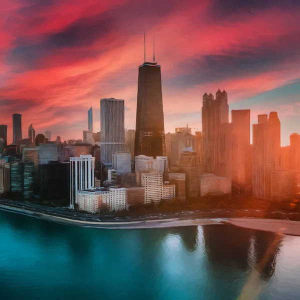 Chicago Stati Uniti America Centro Città Grattacieli Architettura America Viaggi — Foto Stock