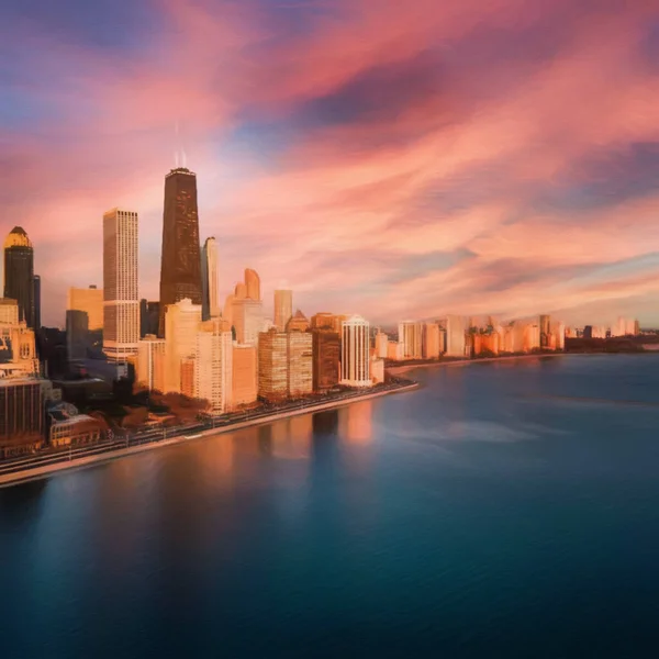 Chicago Verenigde Staten Centrum Wolkenkrabbers Architectuur Amerika Reizen Het Centrum — Stockfoto