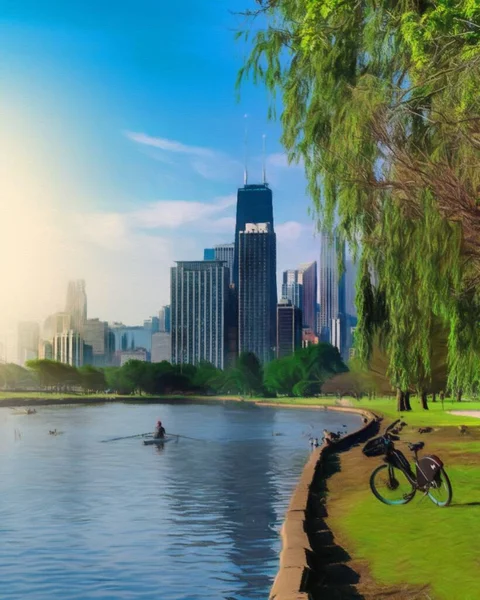 Chicago Verenigde Staten Centrum Wolkenkrabbers Architectuur Amerika Reizen Het Centrum — Stockfoto