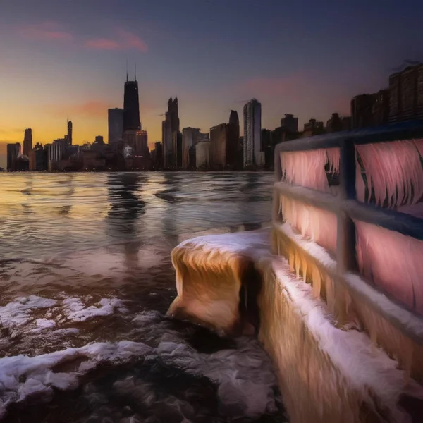 Chicago Abd Şehir Merkezi Gökdelenleri Mimarisi Amerika Şehir Merkezine Gidiyor — Stok fotoğraf