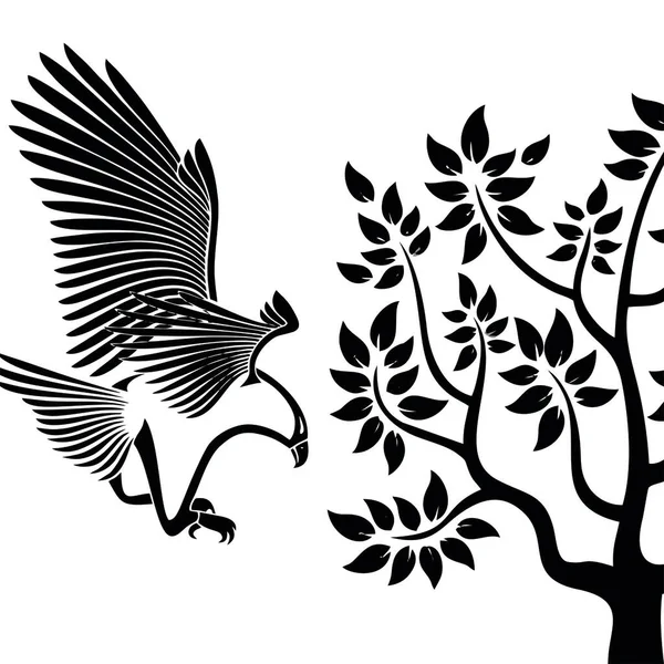 soyut kuş ve ağaç vektör tasarımı