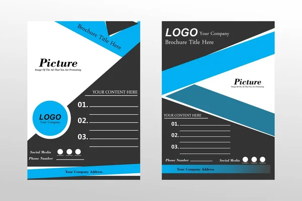 Mavi ve diğer renklerin kombinasyonlu broşür şürü vektör kavramları ile promosyon medyası için uygundur
