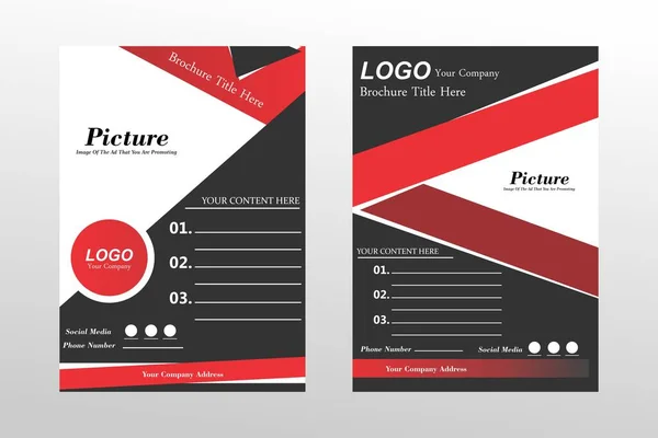 Kırmızı ve diğer renklerin bir kombinasyonuna sahip broşür şürü vektör kavramları ile promosyon ortamı için uygundur