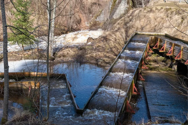 Anfabrika kilitleri, Ligatne Nehri çağlayanı 'nın bir mühendislik yapısıdır. Letonya