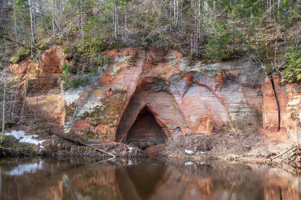 Θέα Στο Σπήλαιο Των Αγγέλων Ένα Κόκκινο Βράχο Ψαμμίτη Στο — Φωτογραφία Αρχείου