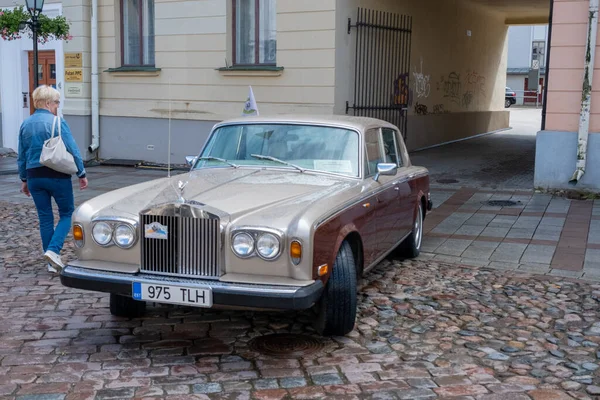 Tartu Estónia Julho 2022 Velhos Carros Retro Centro Cidade Velha — Fotografia de Stock