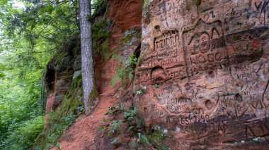Red Cliffs, which are named after the red sandstone, is a mysterious and romantic place for lovers. The colour red is known as the colour of love and life. Near Gauja river in Latvia