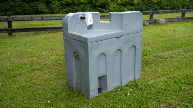 During the Covid-19 quarantine, portable hand washing stations have been placed on the streets for mass events