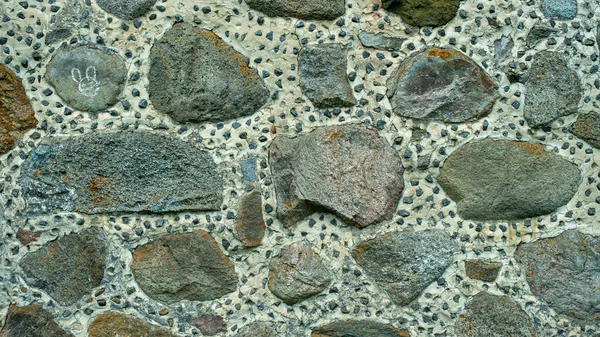 Old Boulder House Wall Stones Different Colors Sizes — ストック写真