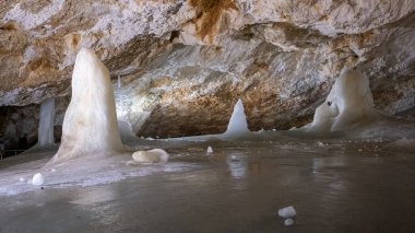 Dobsinska ice cave in Slovakia, Slovak paradise.