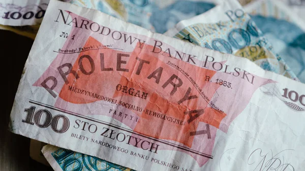 Lengyelország 100 Zlotych 1982 Bankjegyek Lengyel Pénz Lengyel Bankjegy Szekrénygyűjtemény — Stock Fotó