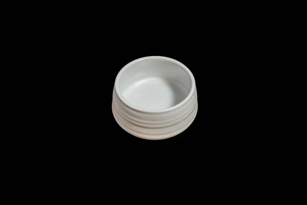 Isolated Ceramic Mug Tea Made White Clay Black Background — Stock Photo, Image