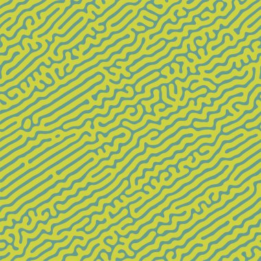 Vector seamless pattern. Abstract organic stylish texture with green smooth natural maze. Repeating coral and brain shape tileable background. Trendy surface design for wrapping, product surface.