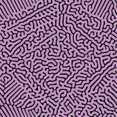 Vektör kusursuz desen. Pembe pürüzsüz doğal labirenti olan soyut organik stil. Tekrarlayan mercan ve beyin şekilli fayanslar. Ürün yüzeyi için modaya uygun yüzey tasarımı.