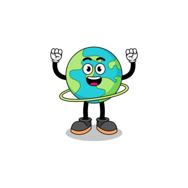 Hula hoop oynayan dünyanın karakter tasarımı, karakter tasarımı