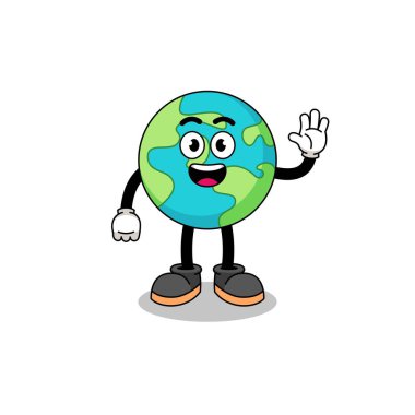 Dünya çizgi filmi el hareketi yapıyor, karakter tasarımı yapıyor.