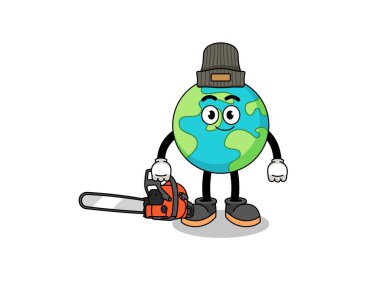 Bir oduncu olarak yeryüzü çizimi, karakter tasarımı