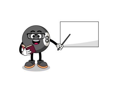 Bilardo hocasının maskot çizgi filmi, karakter tasarımı.