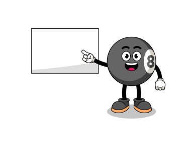 bilardo topu illüstrasyonu sunum yapıyor, karakter tasarımı