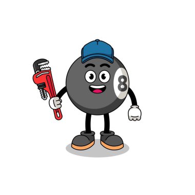 bilardo topu çizimi. Tesisatçı olarak, karakter tasarımı.