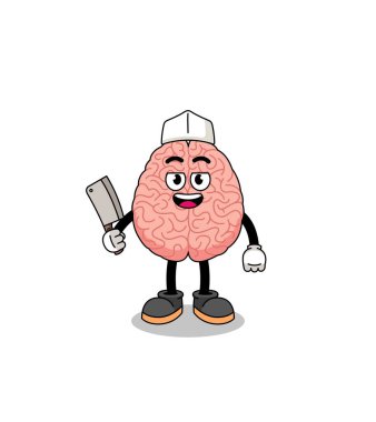 Kasap olarak beynin maskotu, karakter tasarımı.